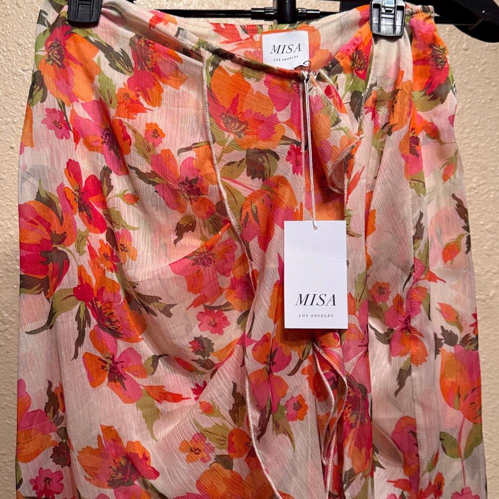 Misa Floral asymmetrical midi ruffle skirt WOMENS size medium NWT - Picture 8 of 17